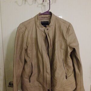 Bernardo Tan Women's Faux Leather Jacket Large
